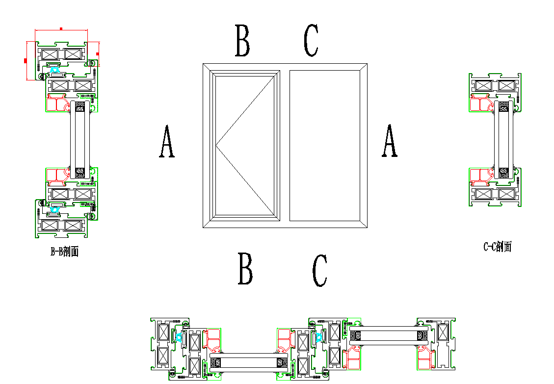 75系列多腔铝塑共挤型材门窗